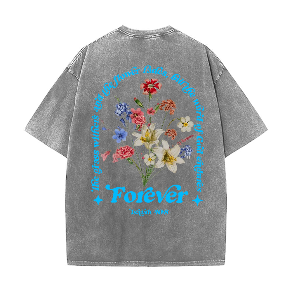 Christianartworkshop Eternal Word of God Unisex Washed T-Shirt - Grey - 5XL - image 10