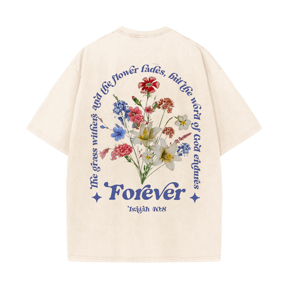 Christianartworkshop Eternal Word of God Unisex Washed T-Shirt - Apricot - 5XL - image 6