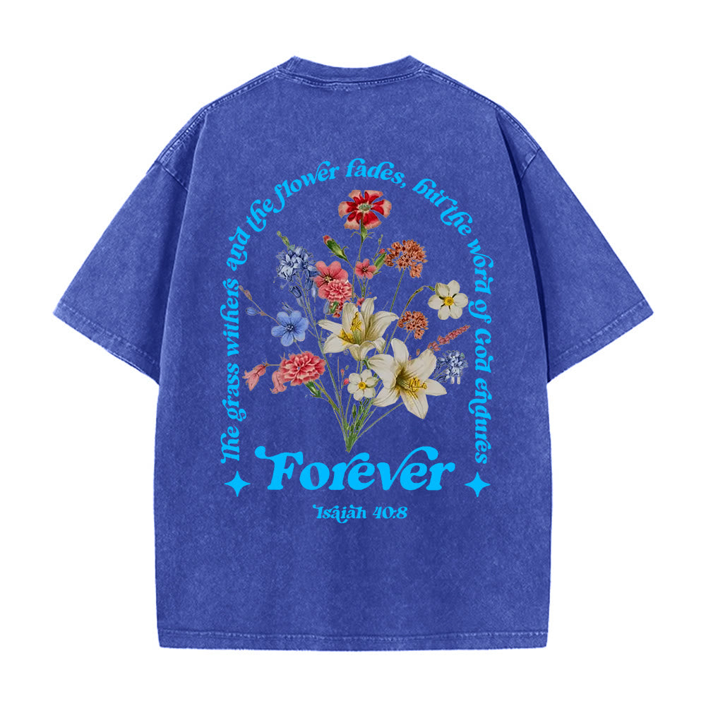 Christianartworkshop Eternal Word of God Unisex Washed T-Shirt - Blue - 5XL - image 14