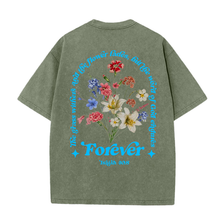 Christianartworkshop Eternal Word of God Unisex Washed T-Shirt - Army Green - 5XL - image 8