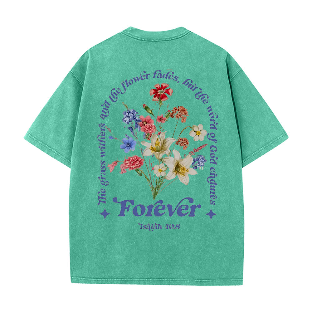 Christianartworkshop Eternal Word of God Unisex Washed T-Shirt - Green - 5XL - image 4