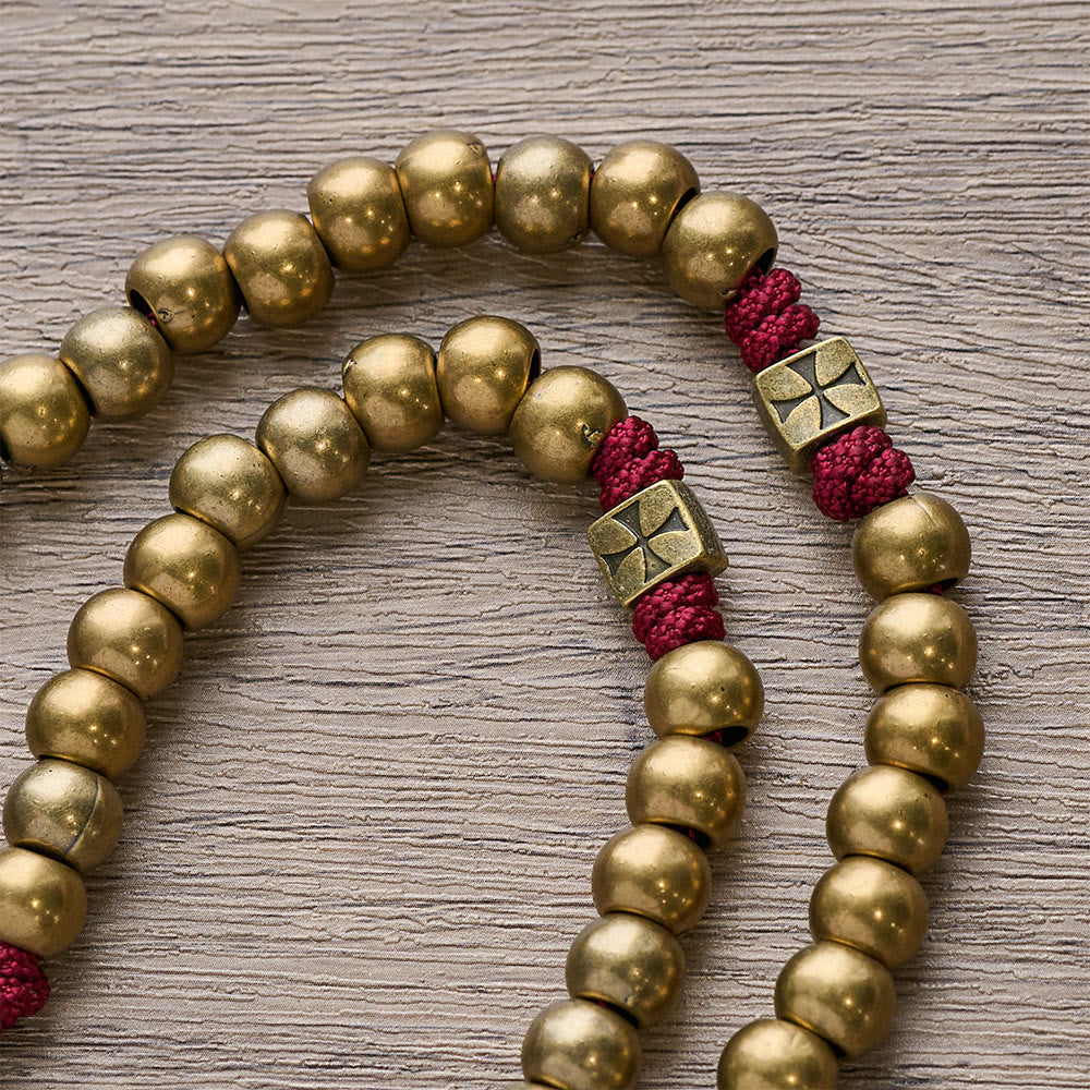 Christianartworkshop Grace & Year Bronze Red St. Benedict Rosary: 2026 Commemorative Beads with Custom Initials - image 9