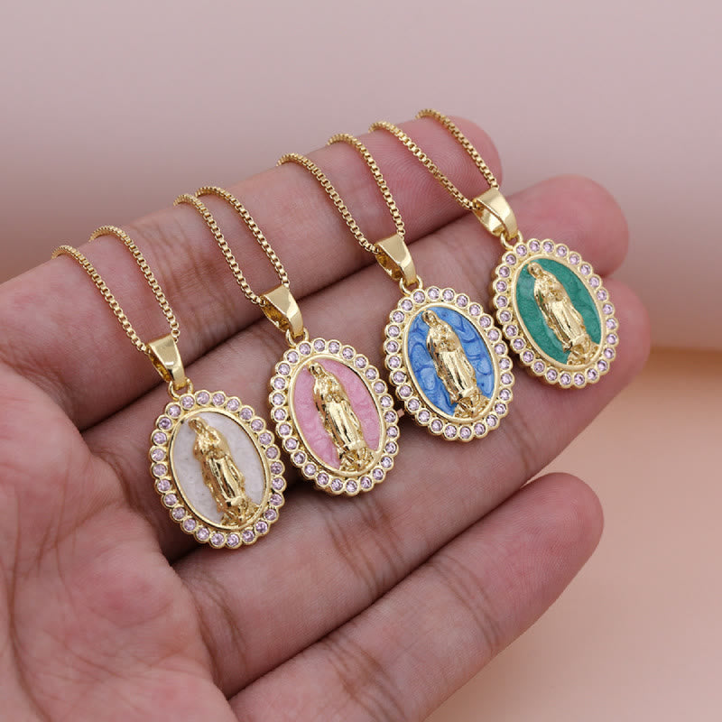 Christianartworkshop Soft-Hued Our Lady Necklace: Soothing Grace for Busy Days - image 0