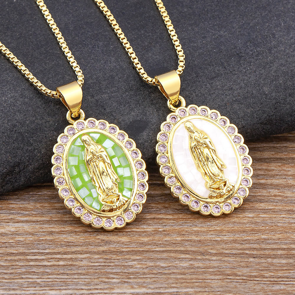 Christianartworkshop Soft-Hued Our Lady Necklace: Soothing Grace for Busy Days - image 2