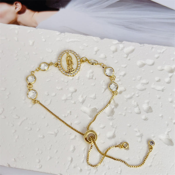 Christianartworkshop Multi-Color Zircon Our Lady Bracelet: Quiet Reminder of Her Care - White - image 3
