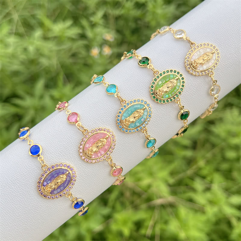 Christianartworkshop Multi-Color Zircon Our Lady Bracelet: Quiet Reminder of Her Care - image 0