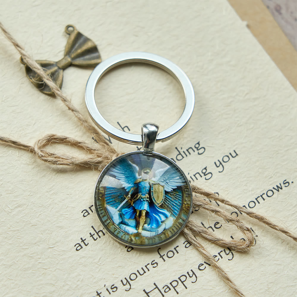 Christianartworkshop Classic Religious Armor Guardian Angel St. Micheal Keychain: Enduring Emblem of Heavenly Valor - image 4