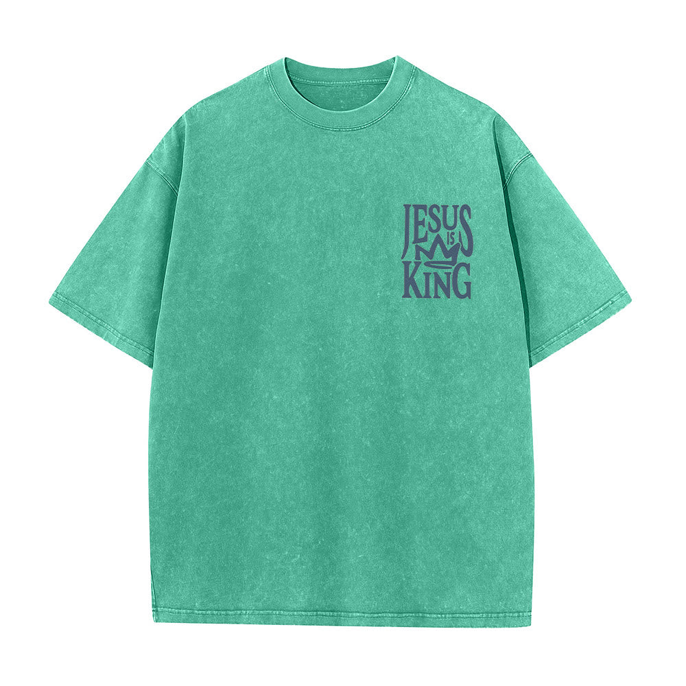 Christianartworkshop Jesus is King Statement Unisex Washed T-Shirt - image 13