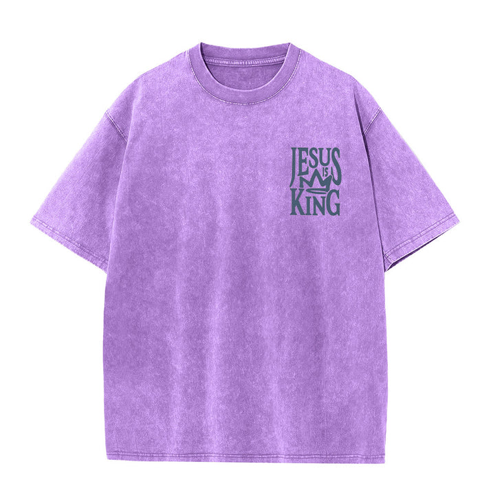 Christianartworkshop Jesus is King Statement Unisex Washed T-Shirt - image 9
