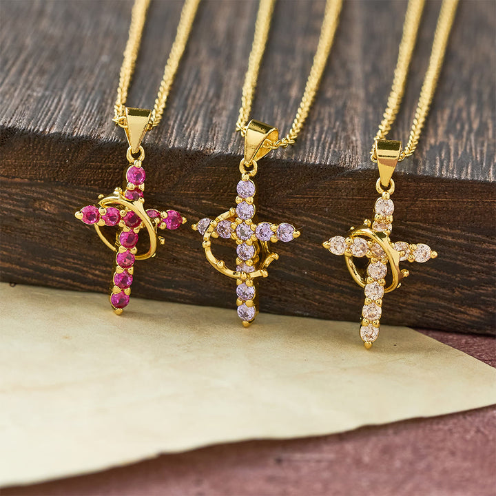 Christianartworkshop Faith - Symbol Cross Necklace with Monthly Birthstone Accents - image 2