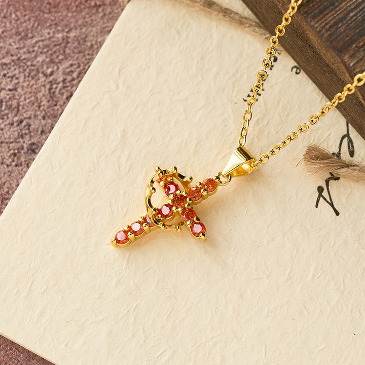 Christianartworkshop Faith - Symbol Cross Necklace with Monthly Birthstone Accents - June - image 11