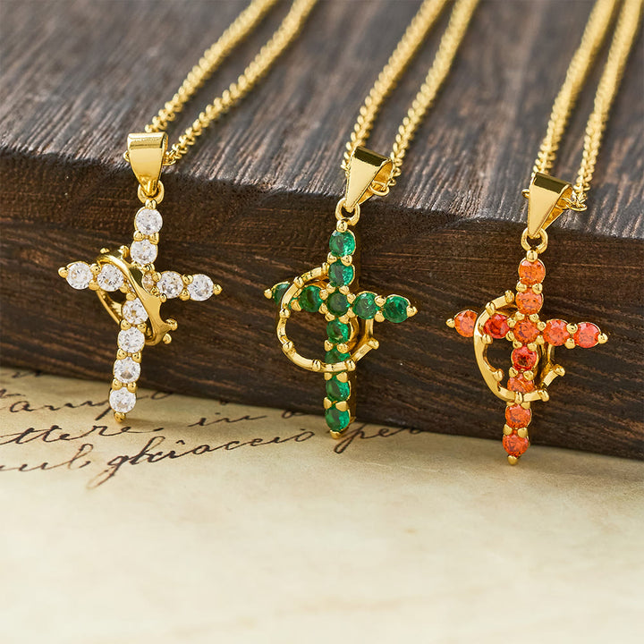 Christianartworkshop Faith - Symbol Cross Necklace with Monthly Birthstone Accents - image 3