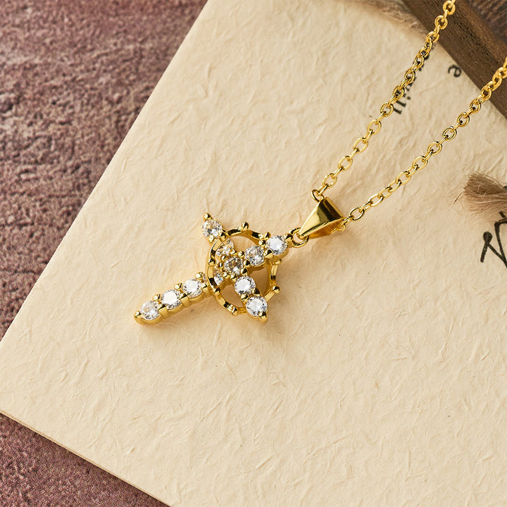 Christianartworkshop Faith - Symbol Cross Necklace with Monthly Birthstone Accents - April - image 9