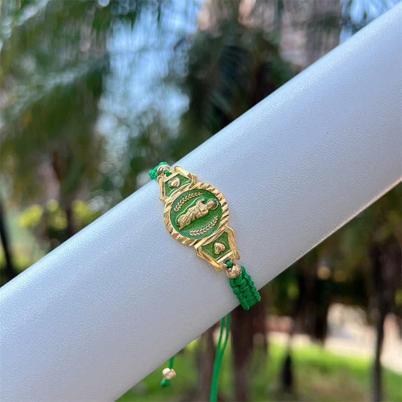 Christianartworkshop Multi-Cord Our Lady Bracelet: Quiet Reminder of Her Care - Green - image 4