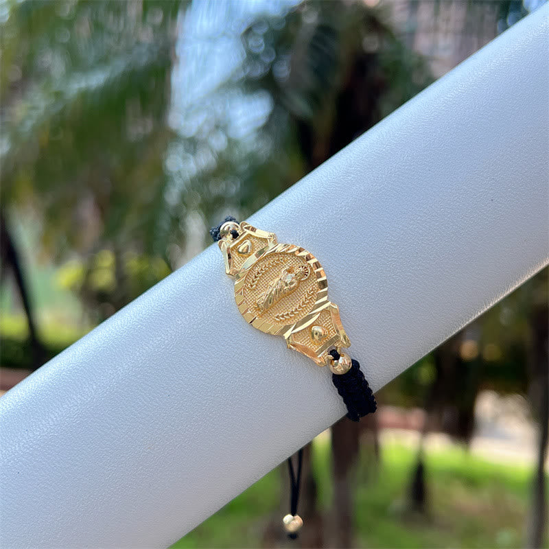 Christianartworkshop Multi-Cord Our Lady Bracelet: Quiet Reminder of Her Care - Black - image 3