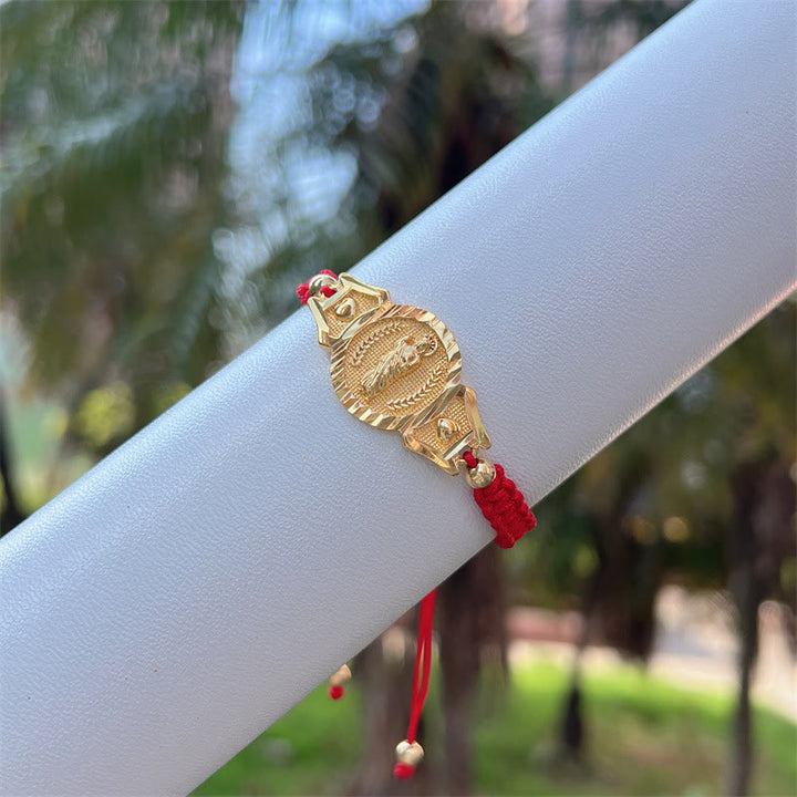 Christianartworkshop Multi-Cord Our Lady Bracelet: Quiet Reminder of Her Care - Red - image 2