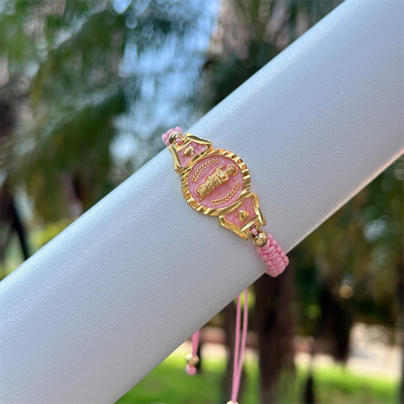 Christianartworkshop Multi-Cord Our Lady Bracelet: Quiet Reminder of Her Care - Pink - image 5