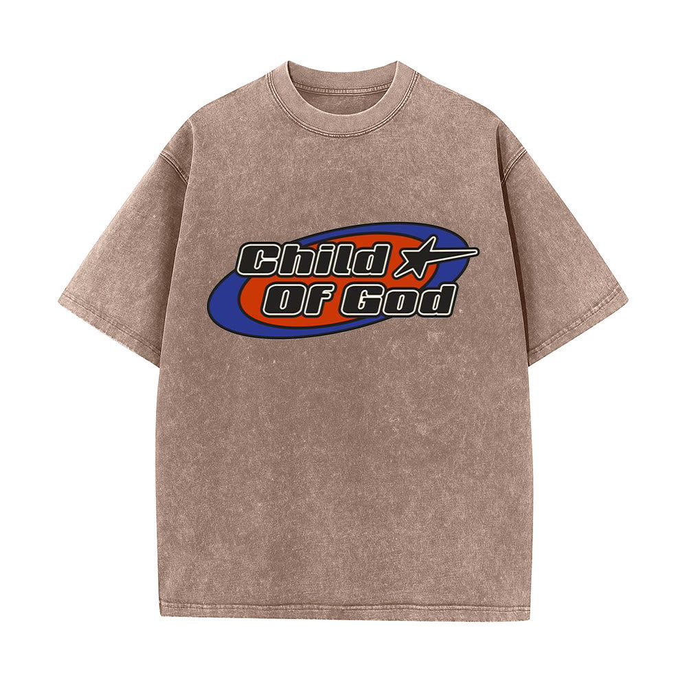 Christianartworkshop Child of God Graphic Unisex Washed T-Shirt - Coffee - 5XL - image 6