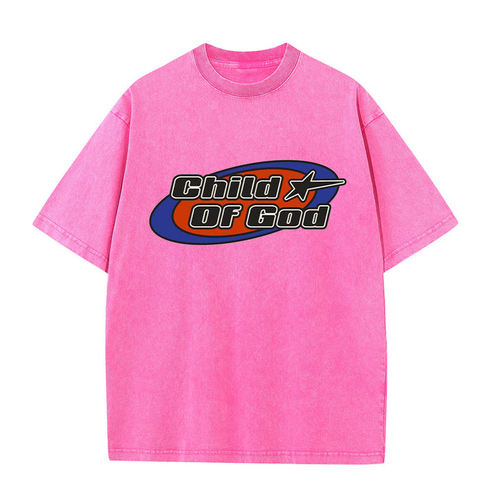 Christianartworkshop Child of God Graphic Unisex Washed T-Shirt - Pink - 5XL - image 7
