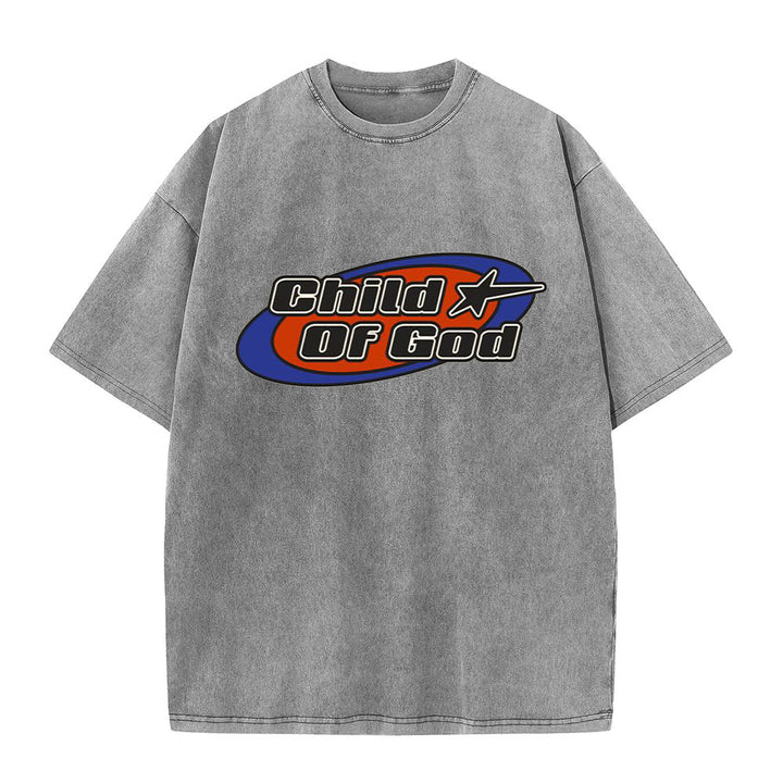 Christianartworkshop Child of God Graphic Unisex Washed T-Shirt - Grey - 5XL - image 5