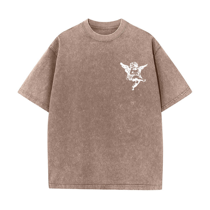 Christianartworkshop Inspired Blessed T-Shirt with Cherub Design Unisex Washed T-Shirt - image 11