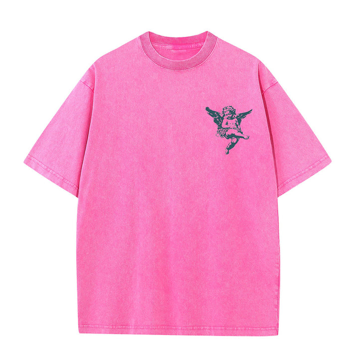 Christianartworkshop Inspired Blessed T-Shirt with Cherub Design Unisex Washed T-Shirt - image 13