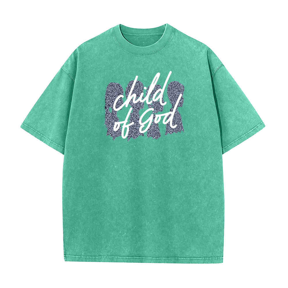 Christianartworkshop Child of God Unisex Washed T-Shirt - Green - 5XL - image 7