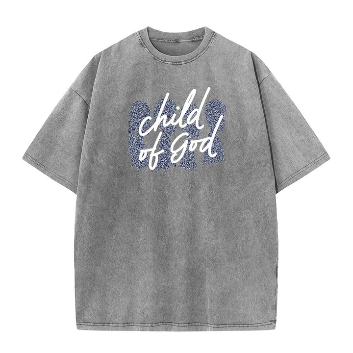 Christianartworkshop Child of God Unisex Washed T-Shirt - Grey - 5XL - image 3