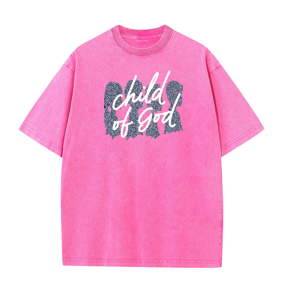 Christianartworkshop Child of God Unisex Washed T-Shirt - Pink - 5XL - image 8