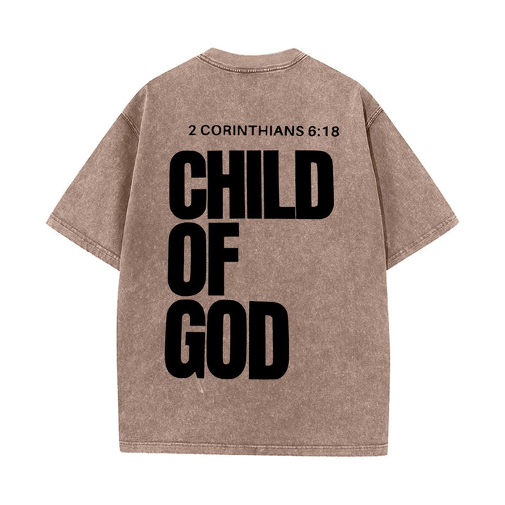 Christianartworkshop Minimalist Child of God Unisex Washed T-Shirt: Bold Faith in Clean Design - Coffee - 5XL - image 12