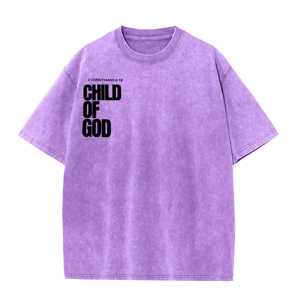 Christianartworkshop Minimalist Child of God Unisex Washed T-Shirt: Bold Faith in Clean Design - image 9