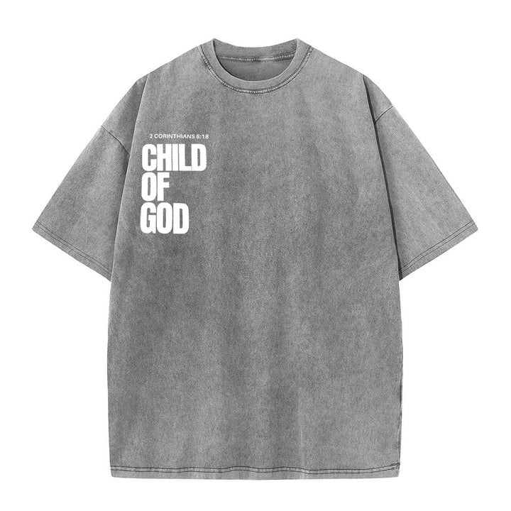 Christianartworkshop Minimalist Child of God Unisex Washed T-Shirt: Bold Faith in Clean Design - image 5
