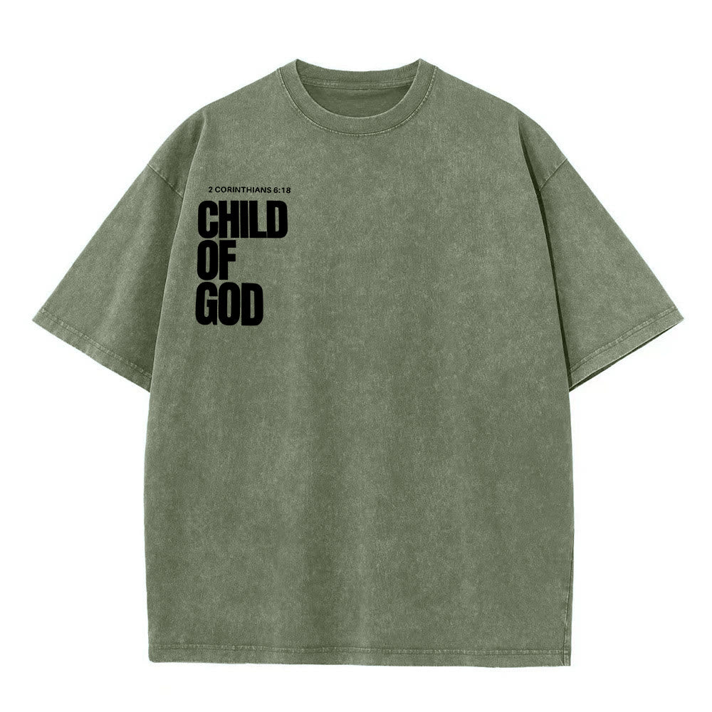 Christianartworkshop Minimalist Child of God Unisex Washed T-Shirt: Bold Faith in Clean Design - image 3