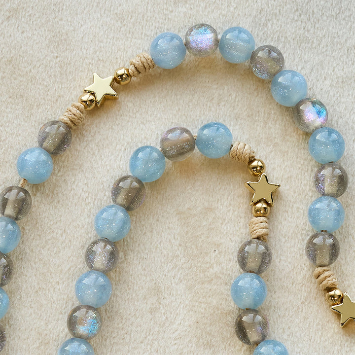 Christianartworkshop Starry Blue & Gray Holy Grail Rosary: Luminous Grace in Prayer - image 4