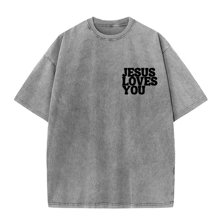 Christianartworkshop Good News Jesus Loves You Unisex Washed T-shirt - image 13