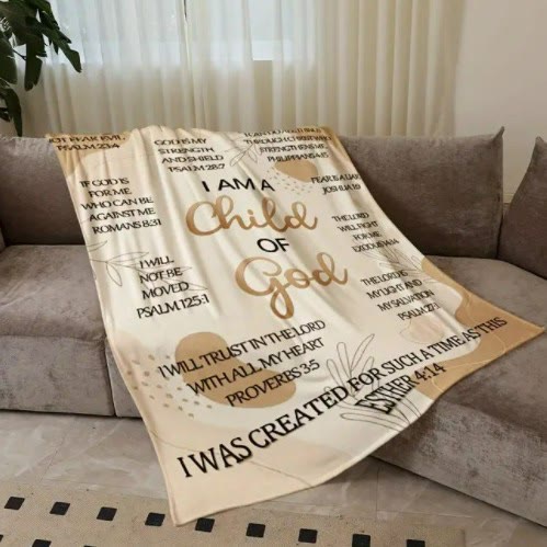 Christianartworkshop I Am A Child of God Faith Tapestry: His Identity in Comfort - image 1