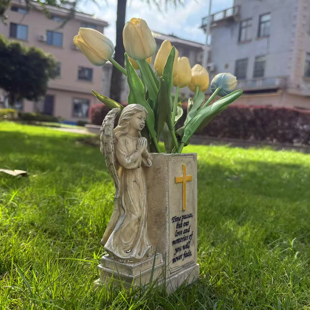 Christianartworkshop Praying Angel Cross Vase: Enduring Love in Faith - image 1