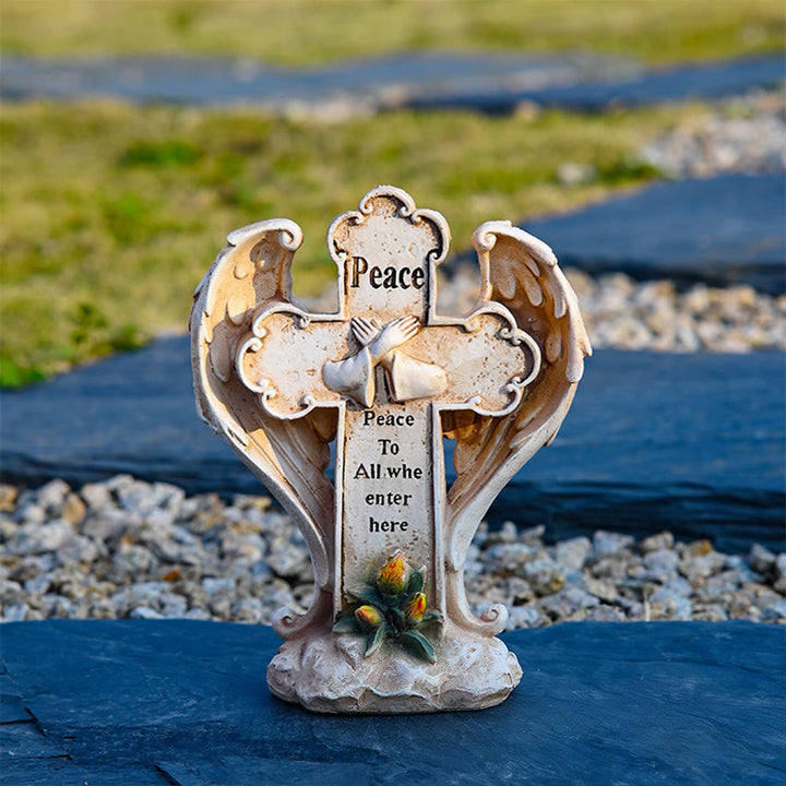 Christianartworkshop Winged Cross Mercy & Peace Desktop Ornament: His Abundant Grace Daily - image 2