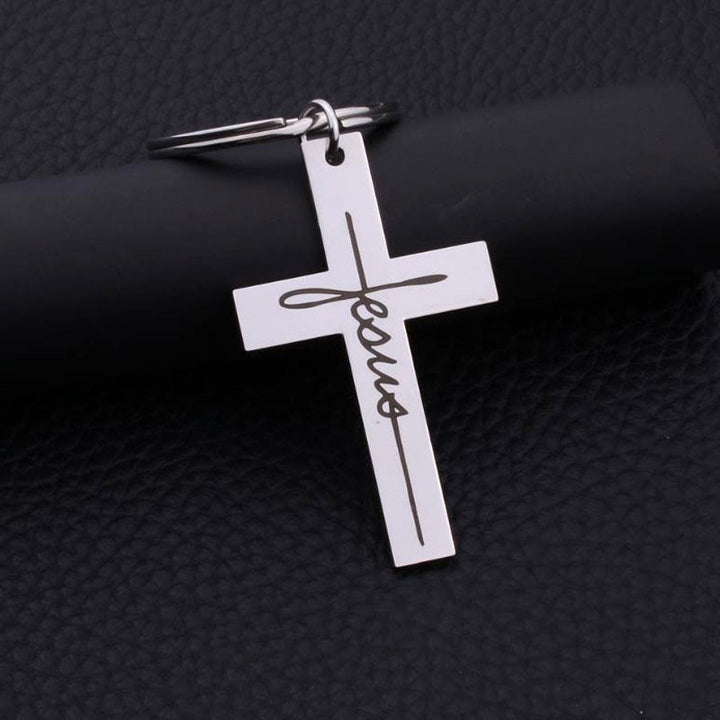 Christianartworkshop Jesus Cross Faith Keychain: His Name in Daily Moments - image 3