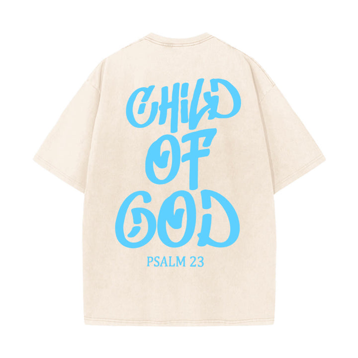 Christianartworkshop Chic Spiritual Child of God Psalm 23 Unisex Washed T-Shirt - Apricot - 5XL - image 10