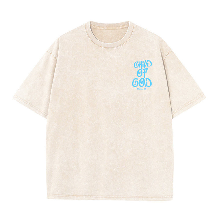 Christianartworkshop Chic Spiritual Child of God Psalm 23 Unisex Washed T-Shirt - image 11