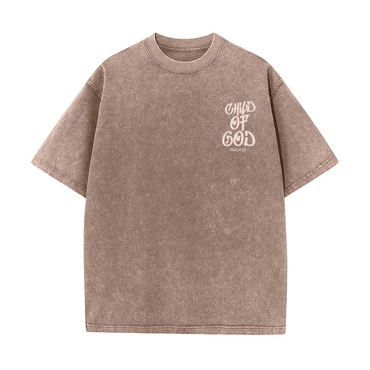 Christianartworkshop Chic Spiritual Child of God Psalm 23 Unisex Washed T-Shirt - image 13
