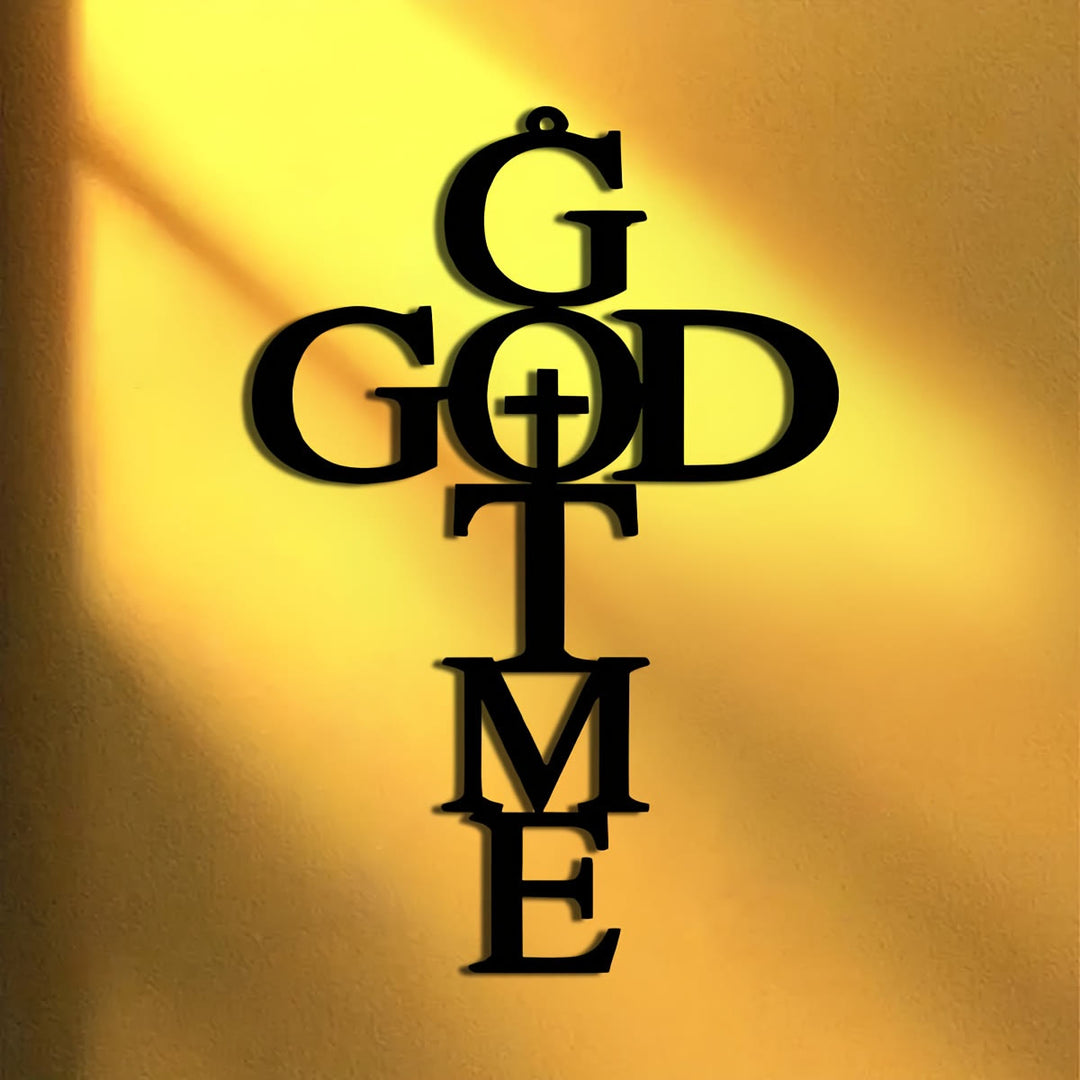 Christianartworkshop Cross & GOD TIME Metal Decor: Quiet Reminder of His Presence - image 3