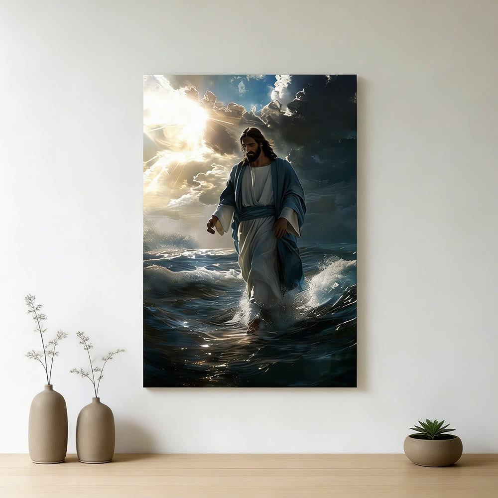 Christianartworkshop Jesus Walking on Water: Divine Calm & Sacred Assurance Wall Art Print - image 1
