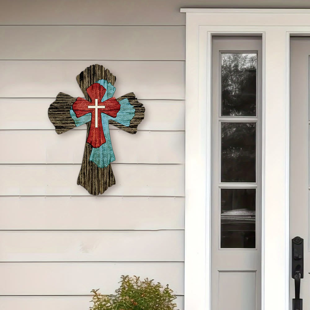 Christianartworkshop Rustic Wood Cross Collection: His Peace in Every Grain - A - image 0