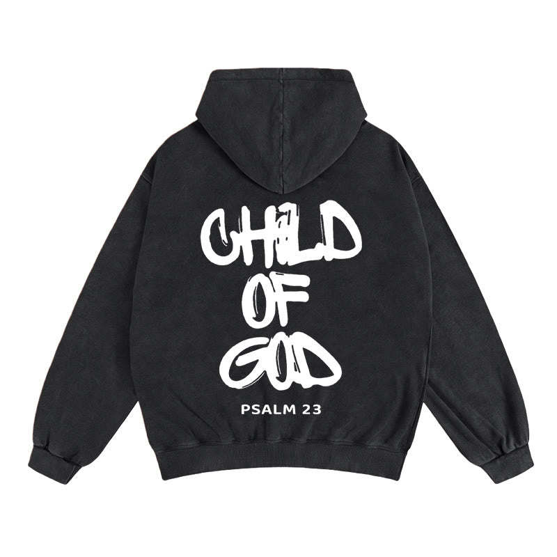 Christianartworkshop Child of God Zip-Up Hooded Jacket: Psalm 23 Comfort Statement - Black - 2XL - image 3