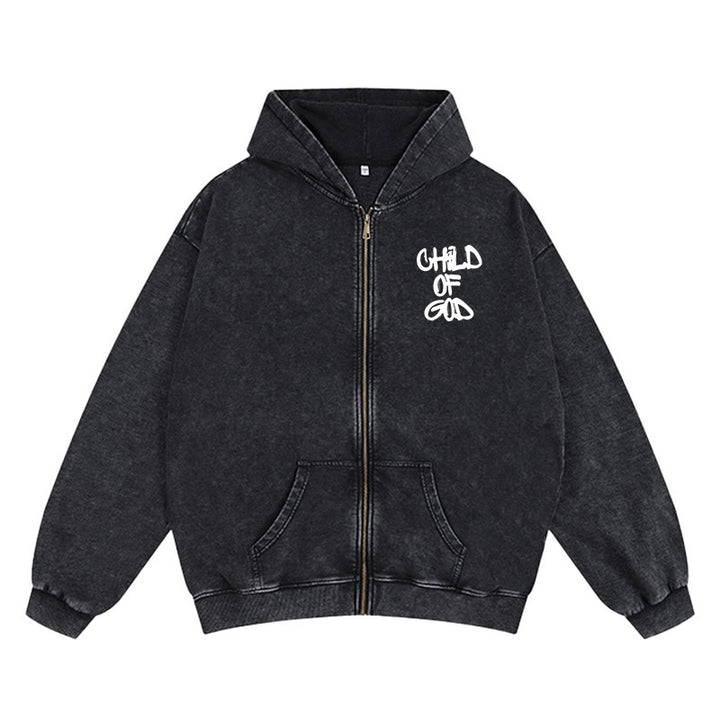 Christianartworkshop Child of God Zip-Up Hooded Jacket: Psalm 23 Comfort Statement - image 4