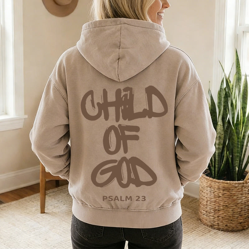 Christianartworkshop Child of God Zip-Up Hooded Jacket: Psalm 23 Comfort Statement - image 15
