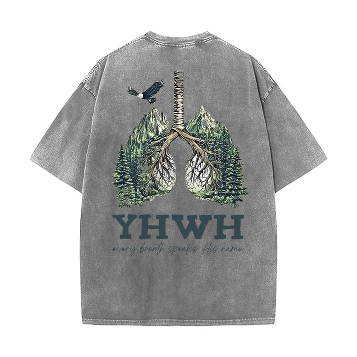 Christianartworkshop Every Breath Speaks His Name Unisex Washed T-shirt - Grey - 5XL - image 10