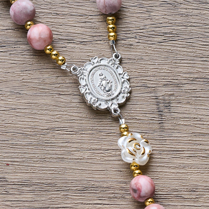 Christianartworkshop Pink Zebra Jasper 2026 New Year Rosary: Personalized Name Faith - image 8